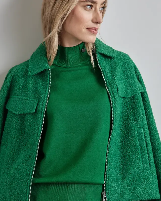 Street One Jumper with Button Details - Vibrant Green
