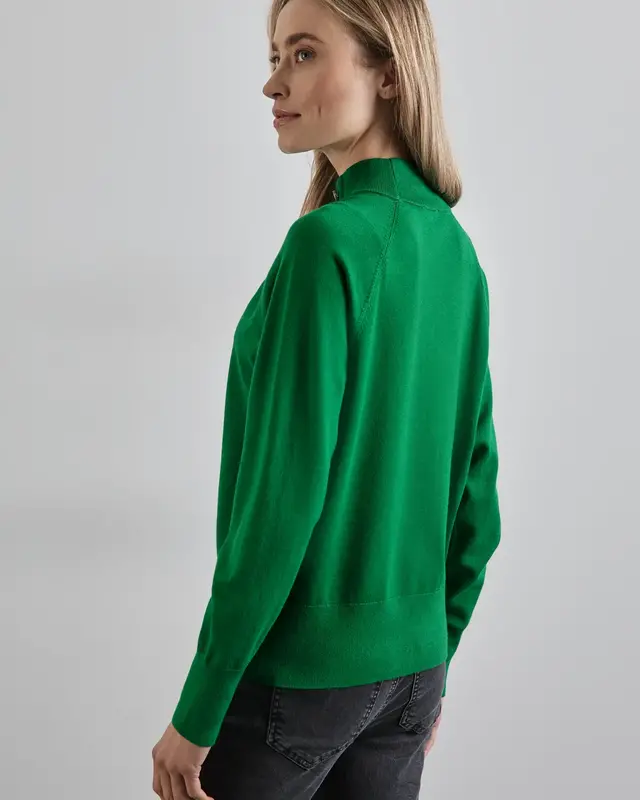 Street One Jumper with Button Details - Vibrant Green