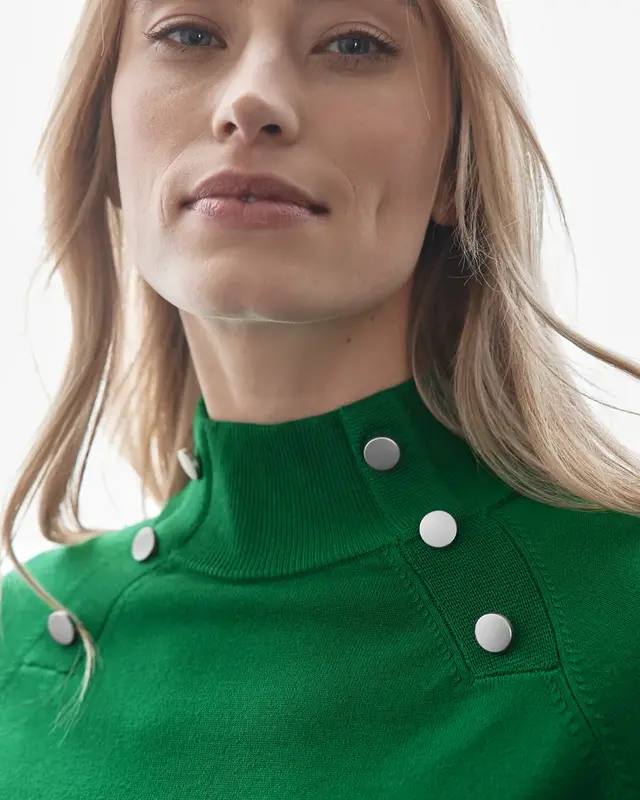 Street One Jumper with Button Details - Vibrant Green