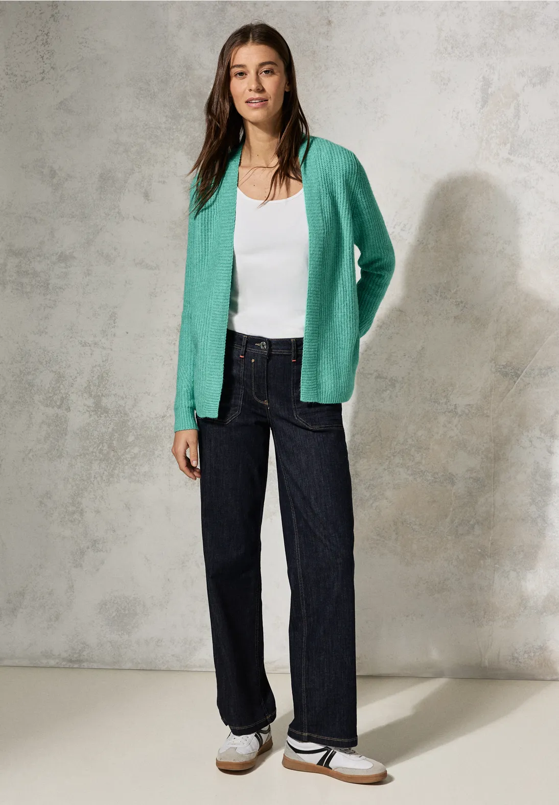 Cecil Vest met Structuur - Aventurine Green Melange