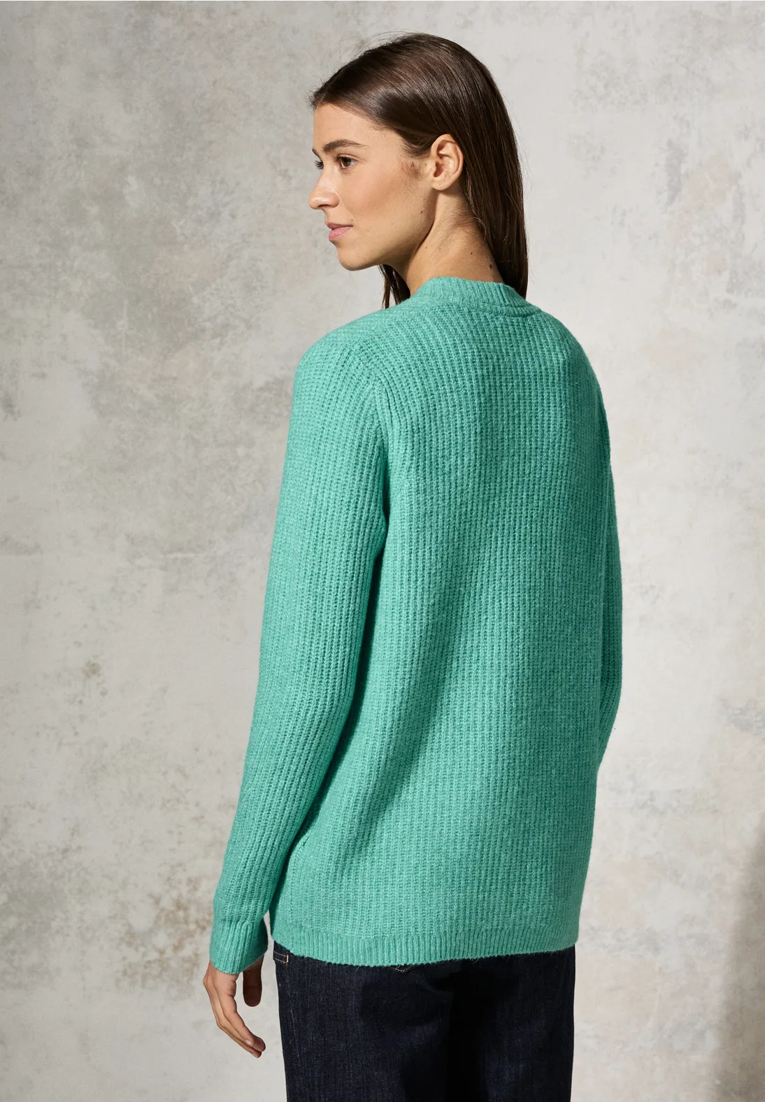 Cecil Vest met Structuur - Aventurine Green Melange