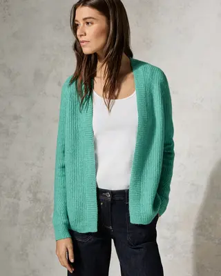 Cecil Struktur Cardigan - Aventurine Green Melange