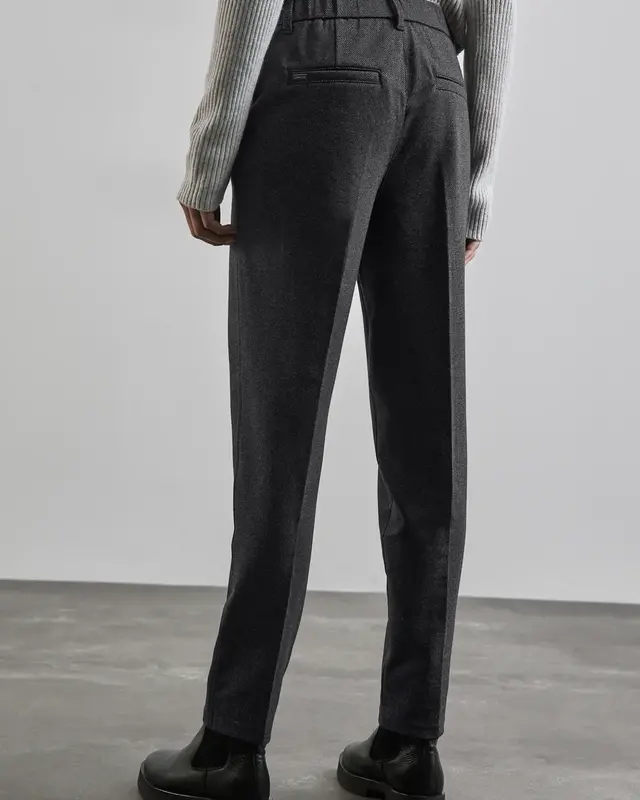 Street One Chino in een Gemêleerde Look - Black