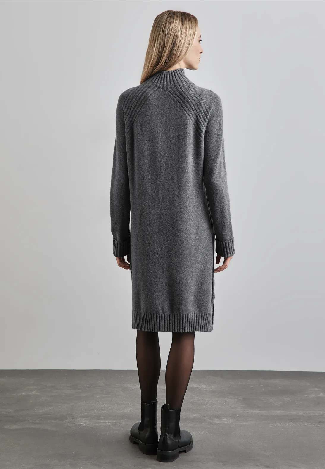 Street One Knit Dress - Echo Grey Melange