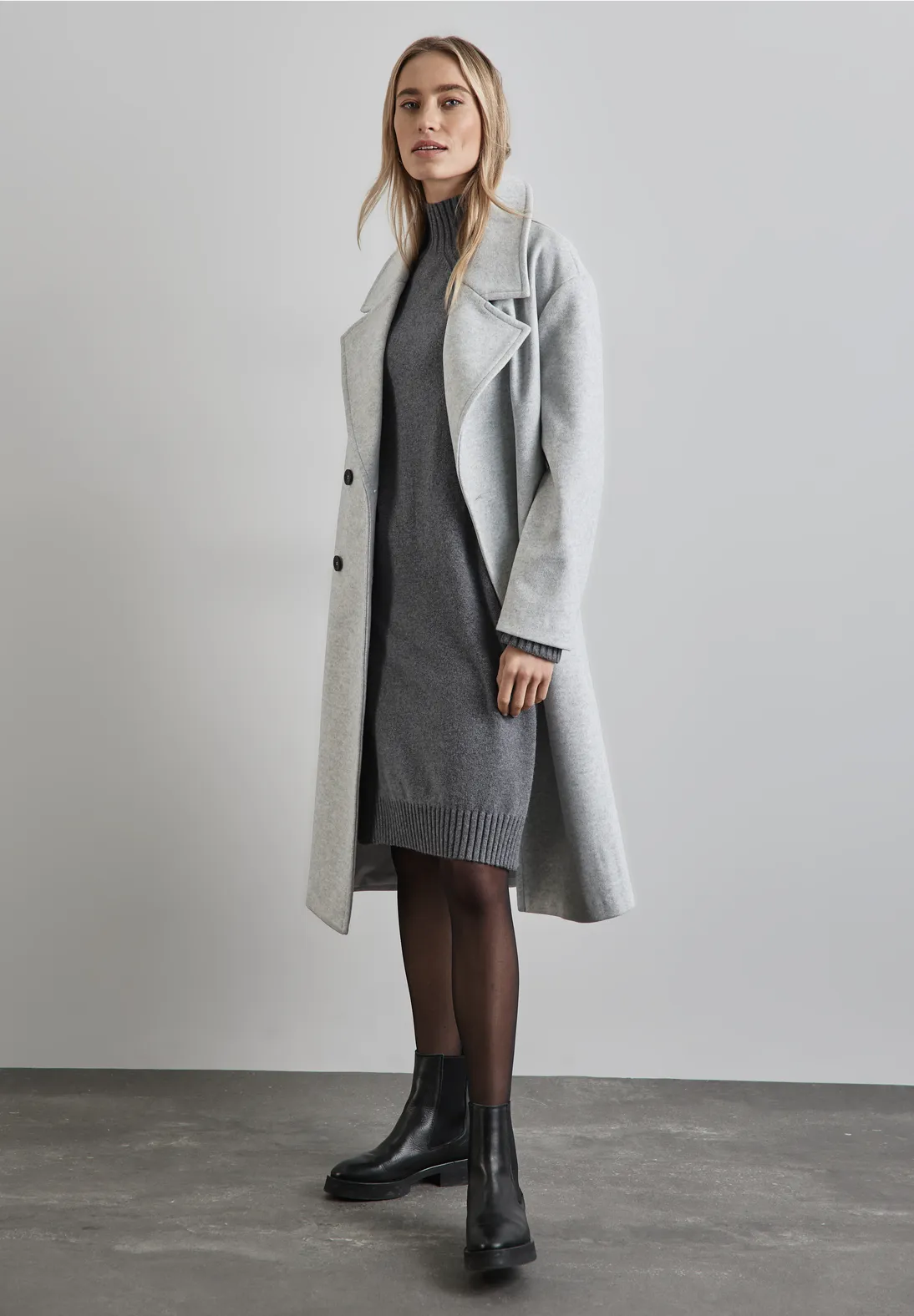 Street One Knit Dress - Echo Grey Melange