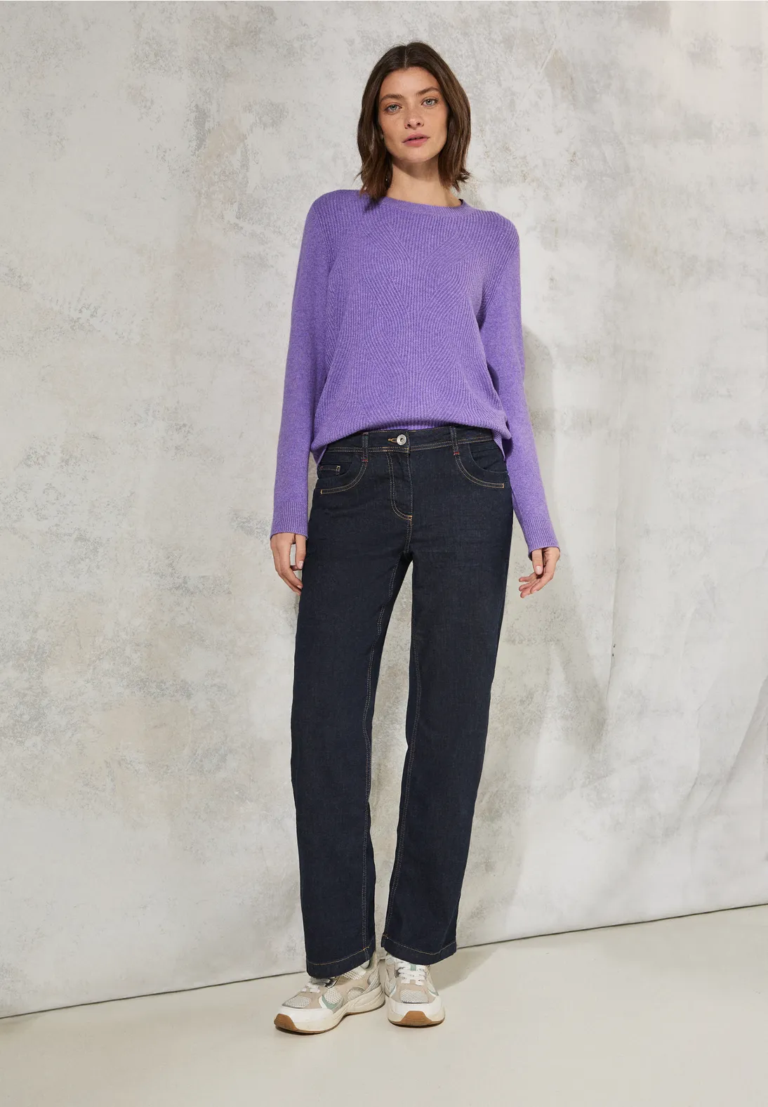 Cecil Pullover mit Strukturmuster - Gentle Lilac Melange