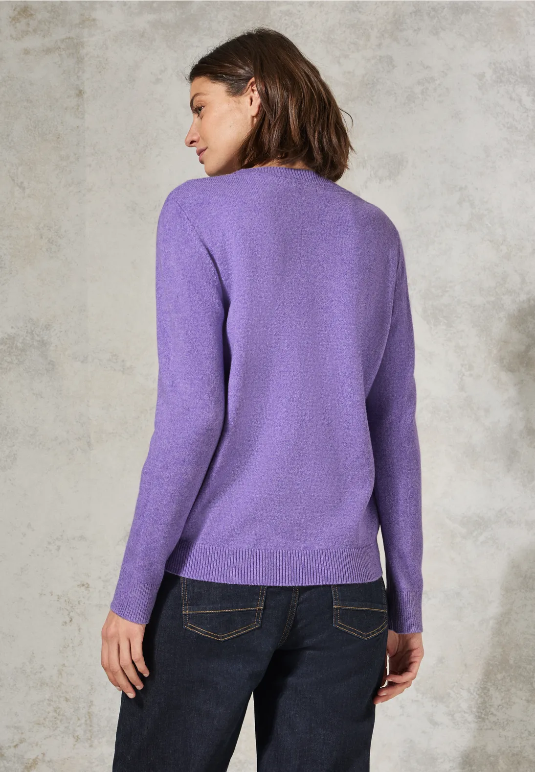Cecil Pullover mit Strukturmuster - Gentle Lilac Melange