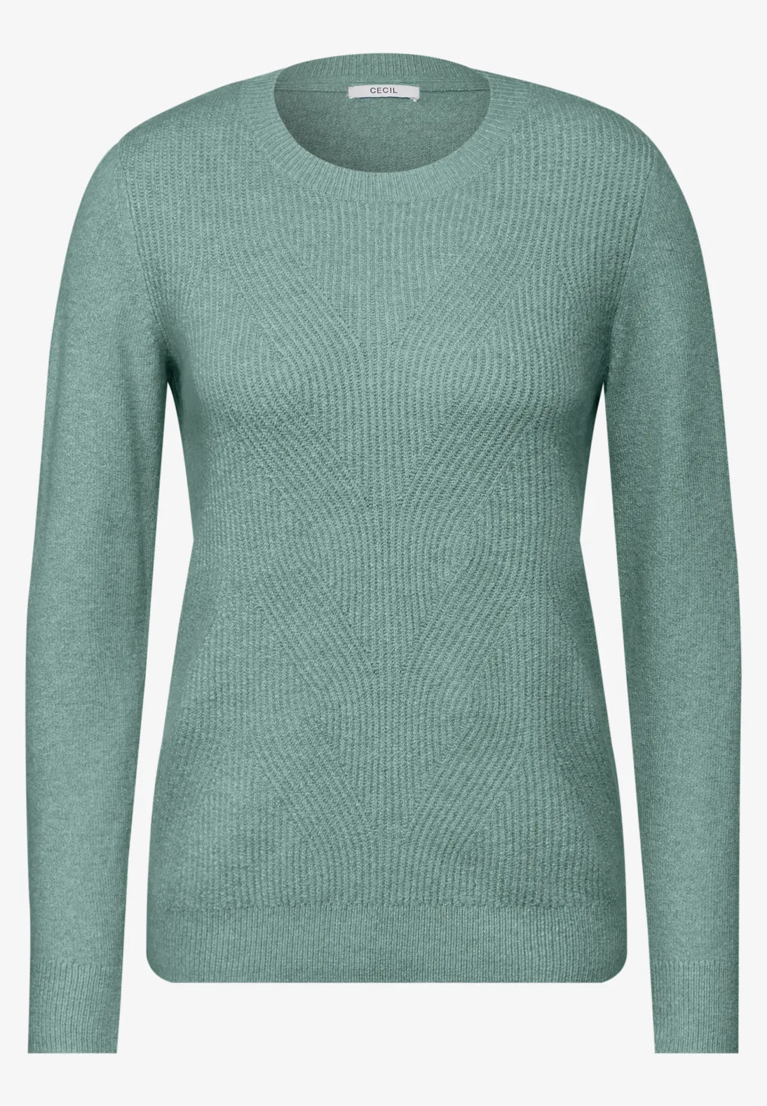 Cecil Jumper with Structured Pattern - Iced Salvia Green Melange