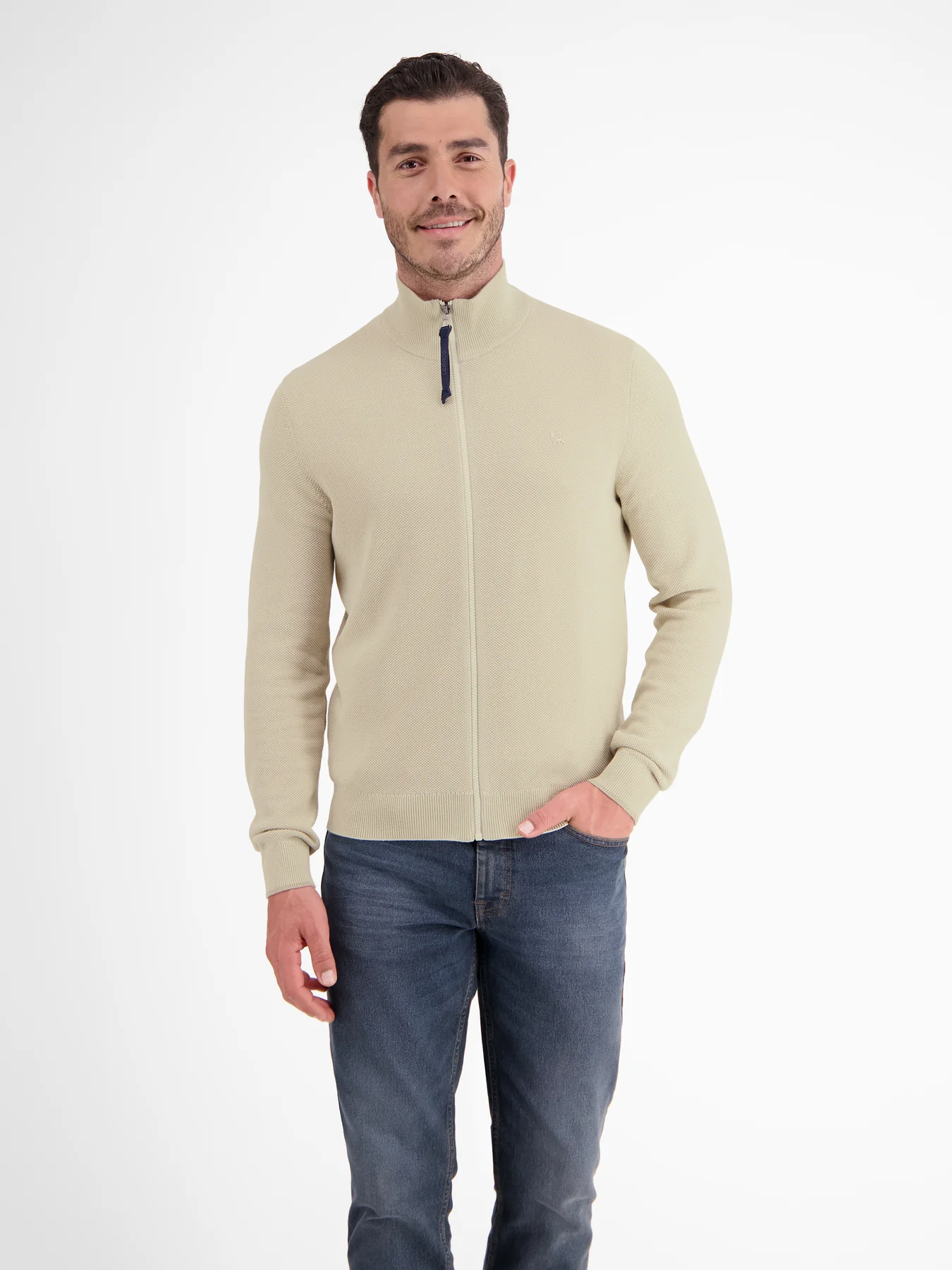 Lerros Structure Knit Cardigan - Bone White