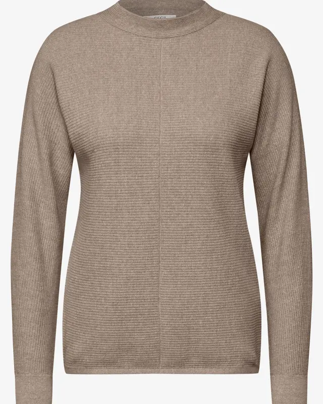 Cecil Dolman Trui met Structuurmix - Milky Caramel Melange