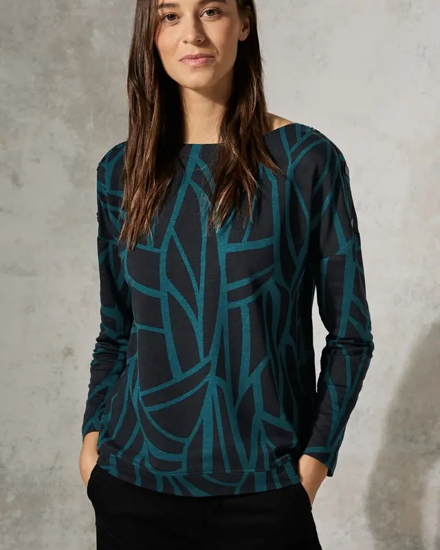 Cecil Shirt met Knopen - Black
