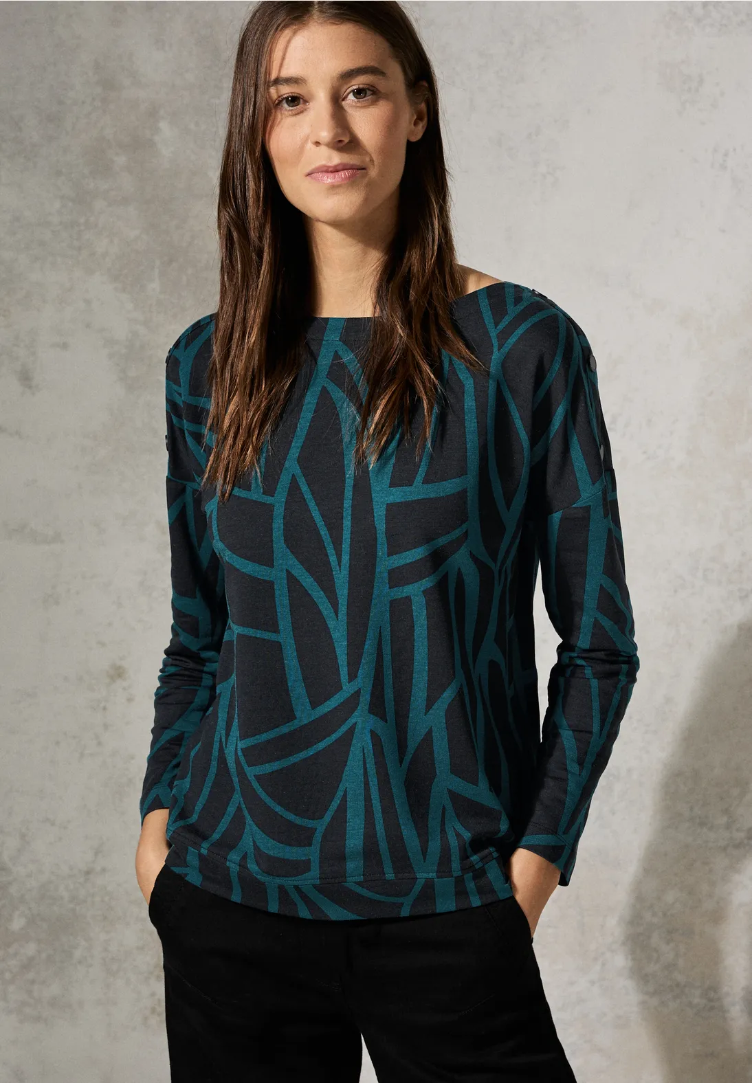 Cecil Shirt mit Knöpfen - Black