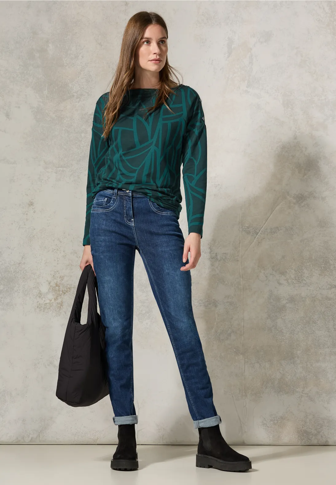 Cecil Shirt met Knopen - Petrol Green
