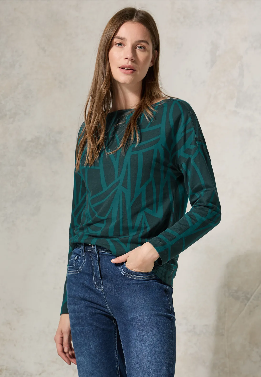 Cecil Shirt with Buttons - Petrol Green