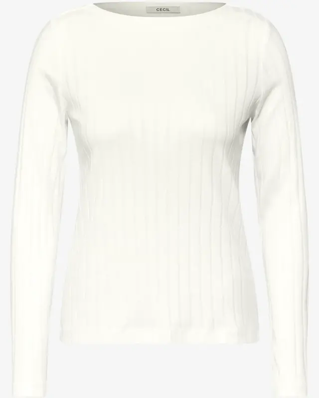 Cecil Shirt with Ribstructure - Vanilla White