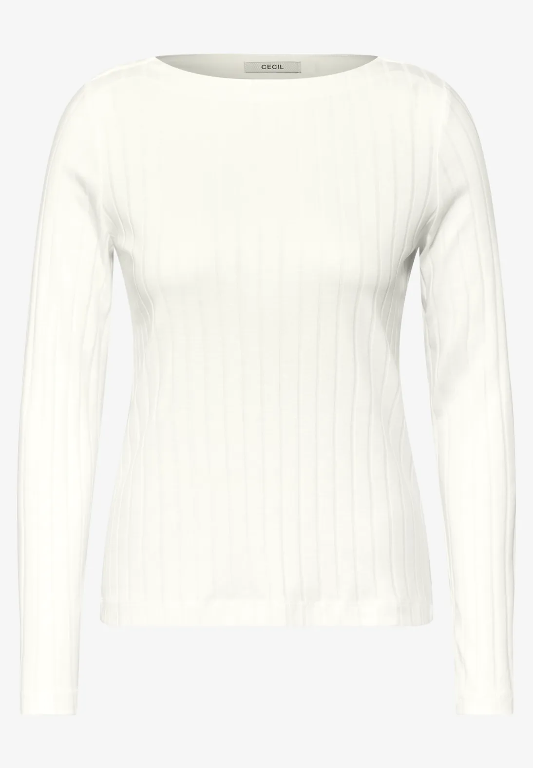 Cecil Shirt mit Rippstruktur - Vanilla White