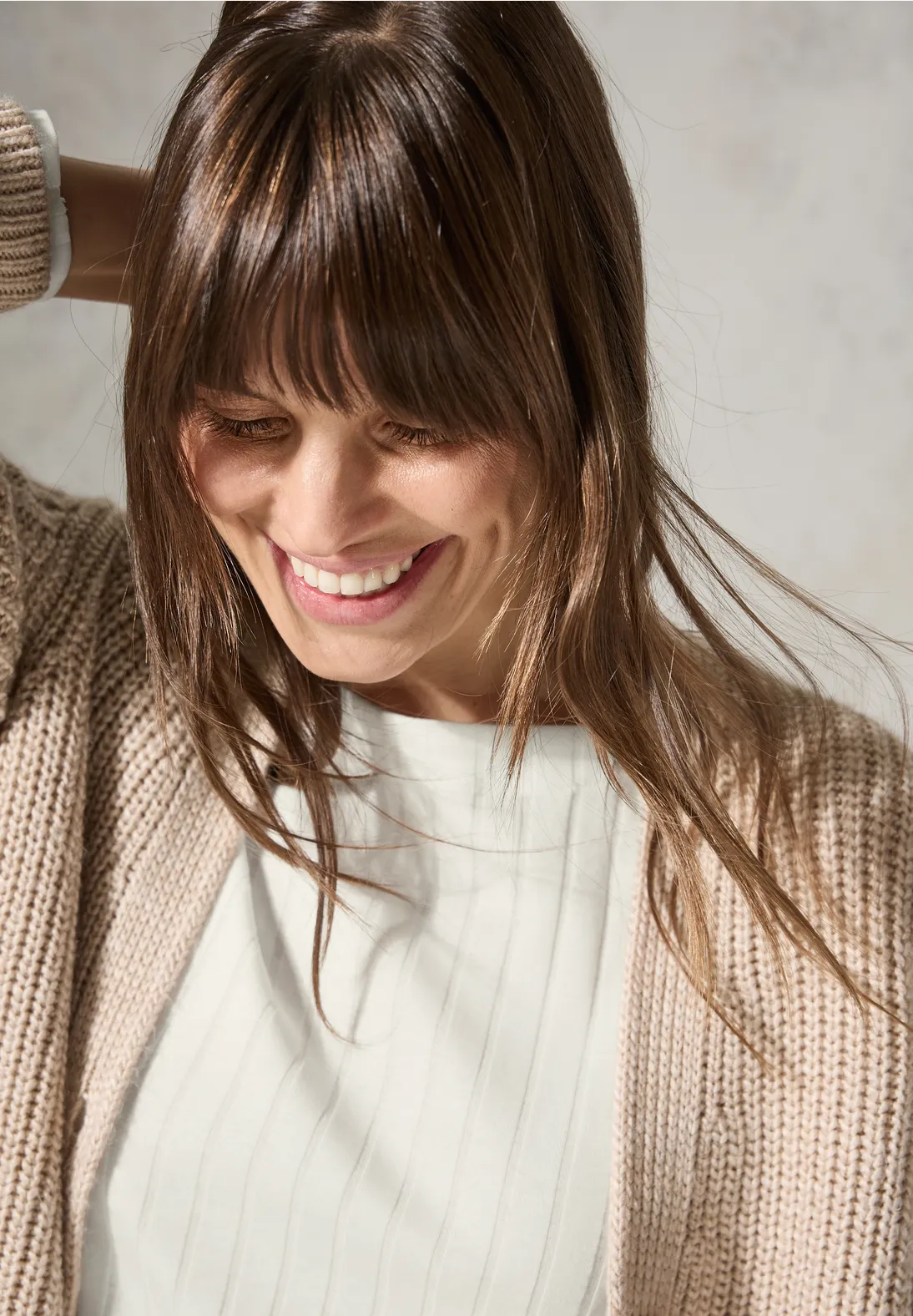 Cecil Shirt mit Rippstruktur - Vanilla White