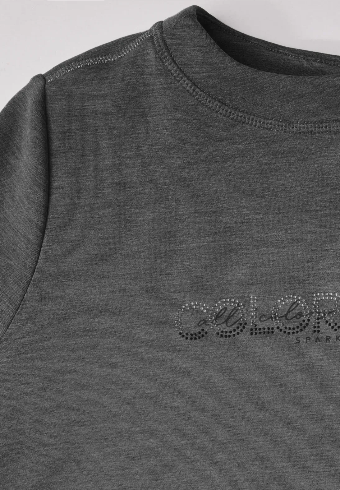 Cecil Silk-Look Sweater with Print - Flint Grey Melange