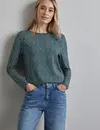 Street One Gedessineerd Shirt met Lange Mouw - Cool Vintage Green