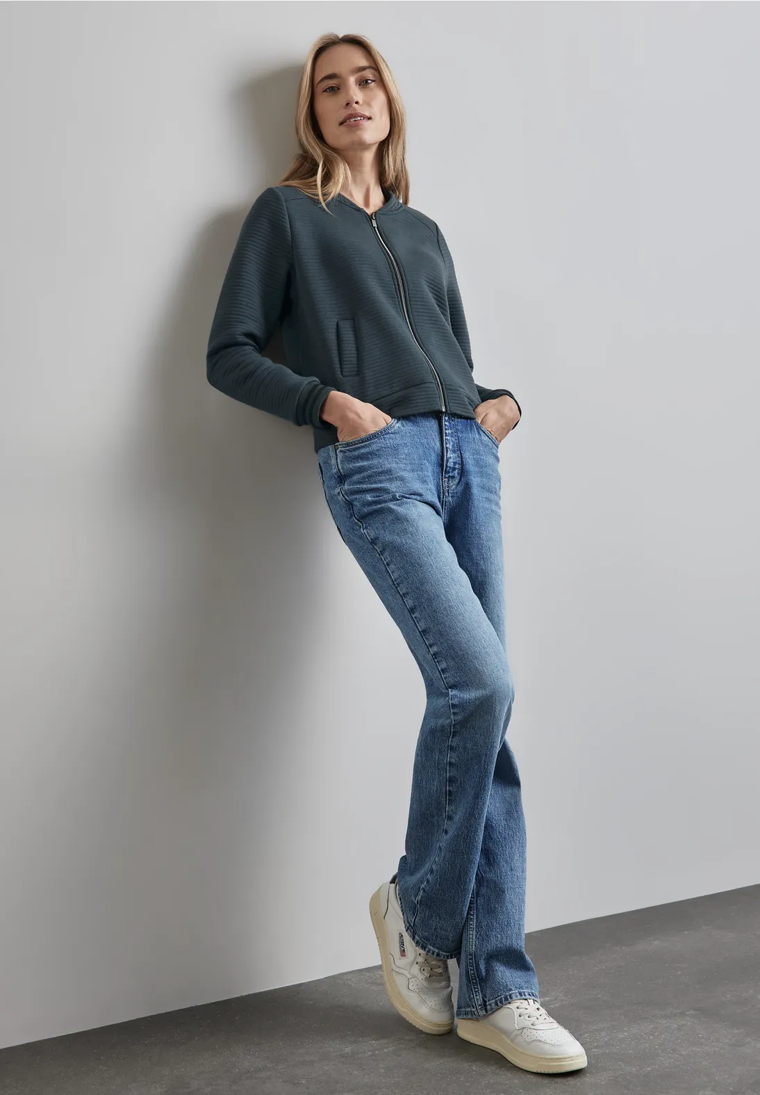 Street One Sweatjacke - Cool Vintage Green