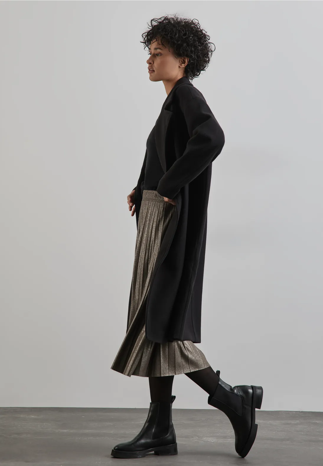 Street One Glinsterende Plooirok - Sparkling Beige