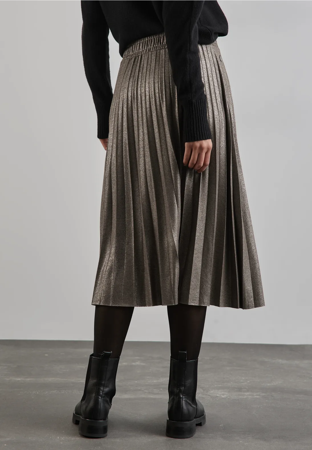 Street One Glinsterende Plooirok - Sparkling Beige