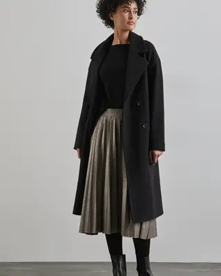 Street One Schimmernder Plissée-Rock - Sparkling Beige