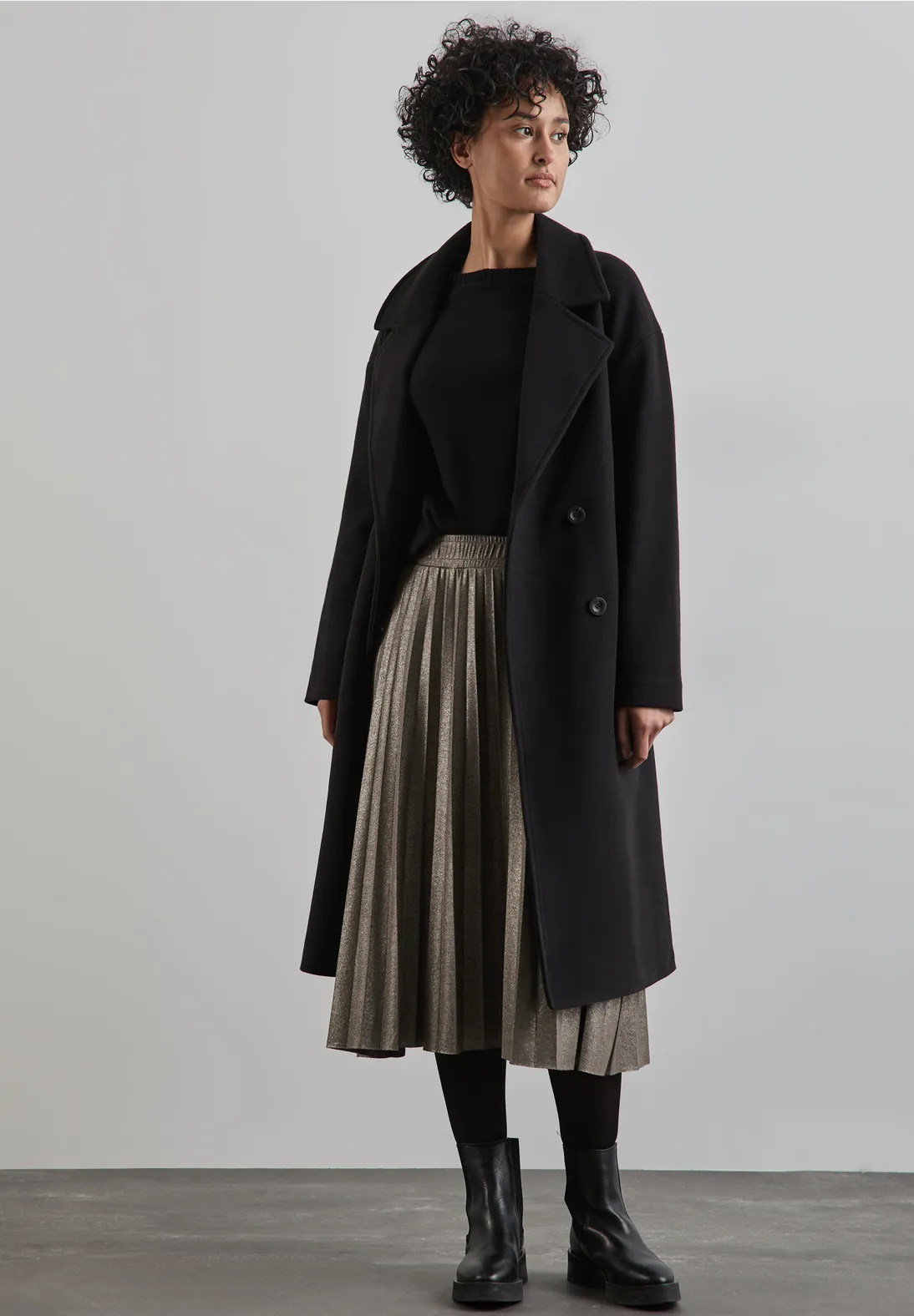 Street One Glinsterende Plooirok - Sparkling Beige