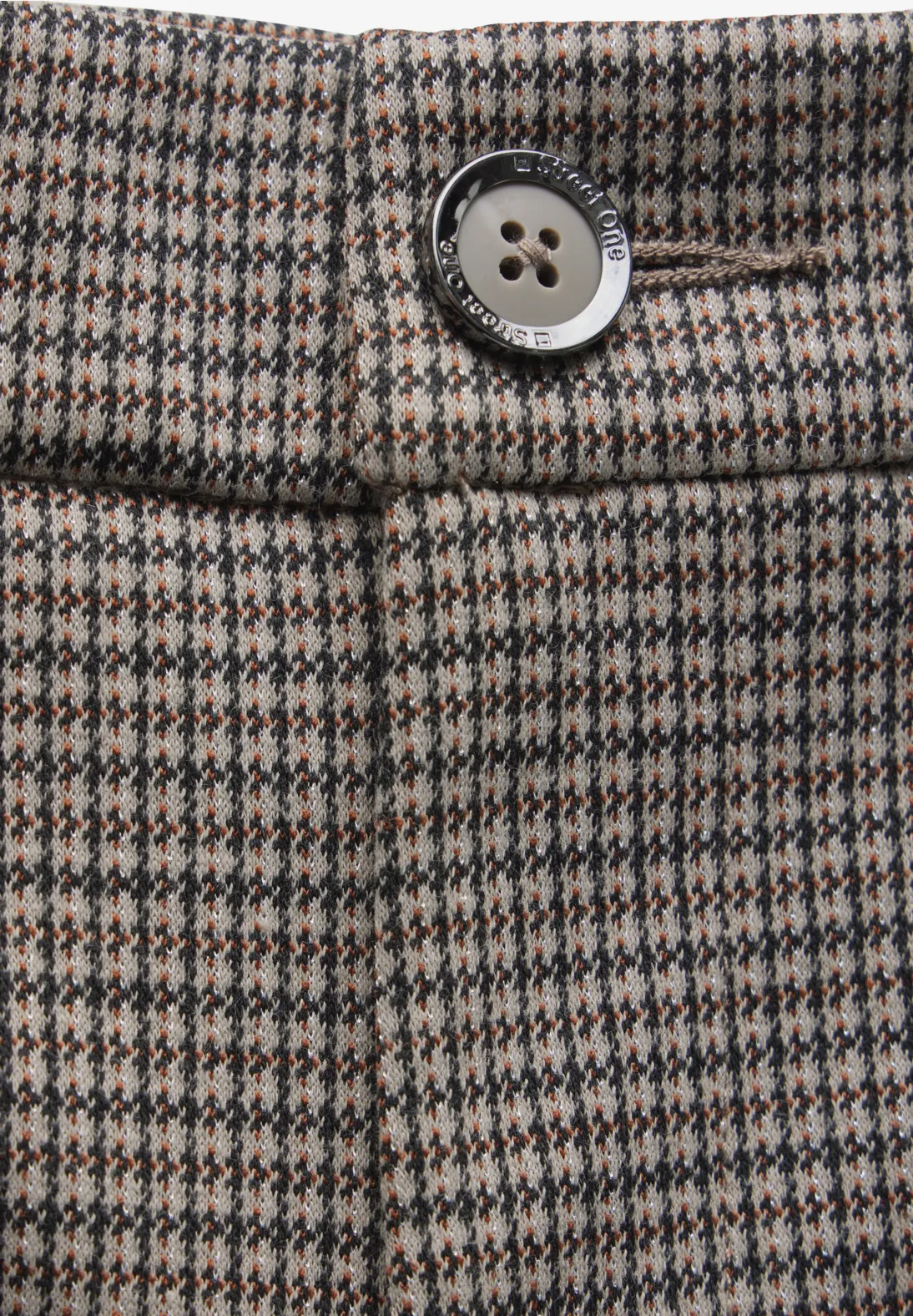 Street One Geruite Broek met Wijde Pijpen - Ashen Maple Beige