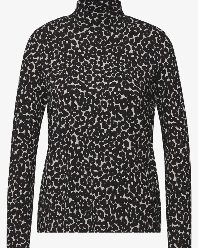 Street One Bedrukt Jersey Shirt - Black