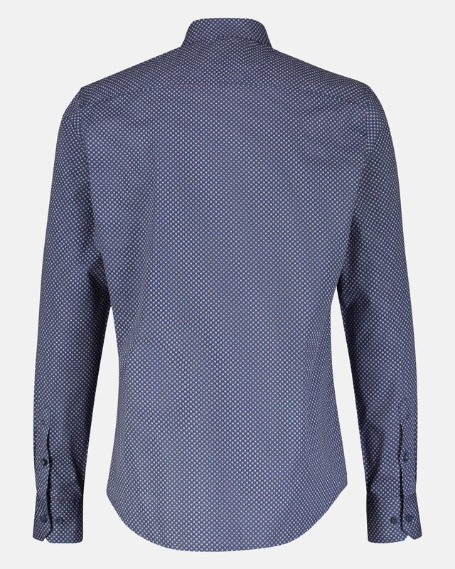 Lerros Print Overhemd met Stretch - Crispy Blue