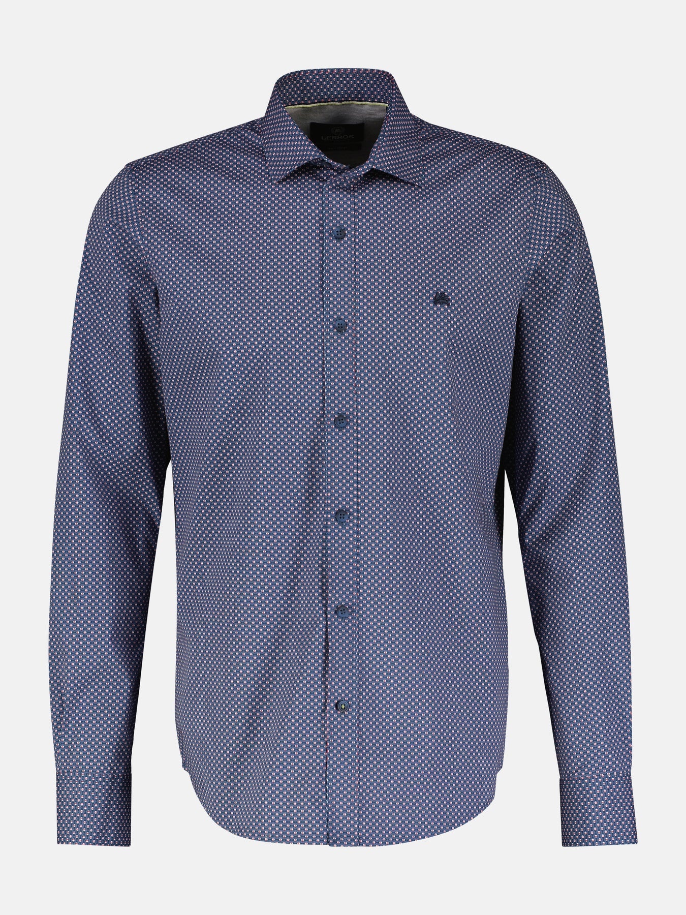 Lerros Print Hemd mit Stretch - Crispy Blue