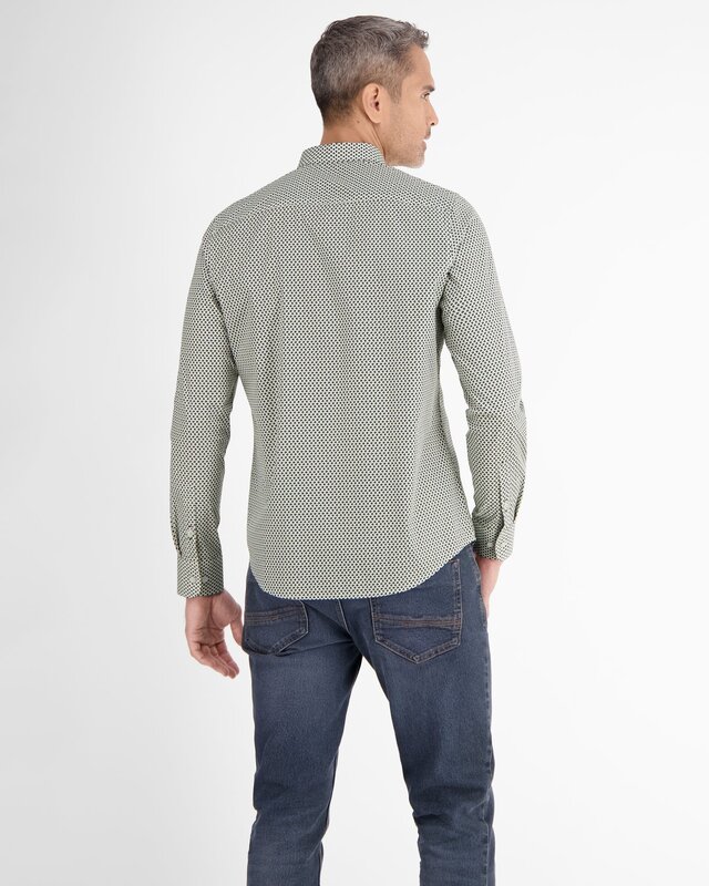 Lerros Stretch Overhemd met Print - Sage Green