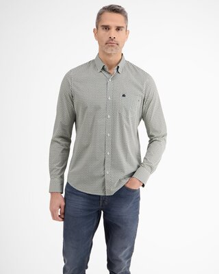 Lerros Minimal Print Shirt with Stretch - Sage Green