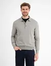 Lerros Gebreide Polo met Wol - Platinum Grey Melange
