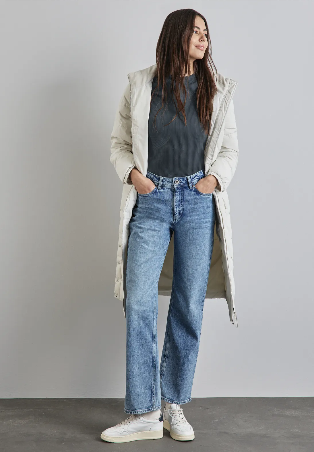 Street One Shirt met Geribbelde Structuur - Cool Vintage Green