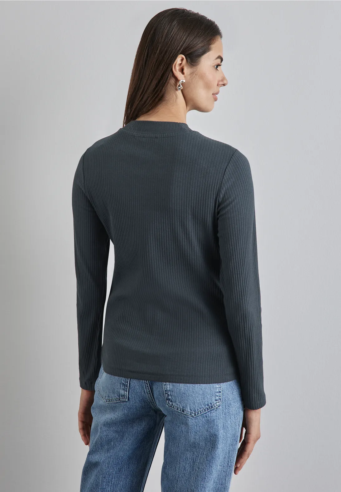 Street One Shirt met Geribbelde Structuur - Cool Vintage Green