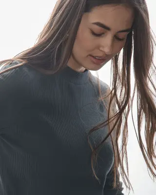 Street One Shirt with Rib Structure - Cool Vintage Green