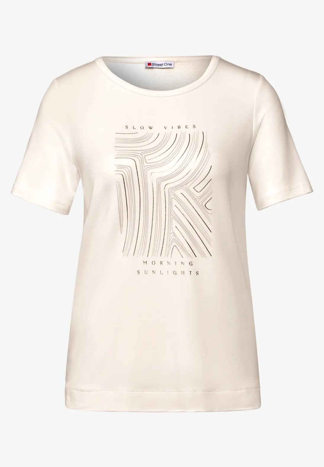 Street One T-Shirt mit Artwork - Lucid White