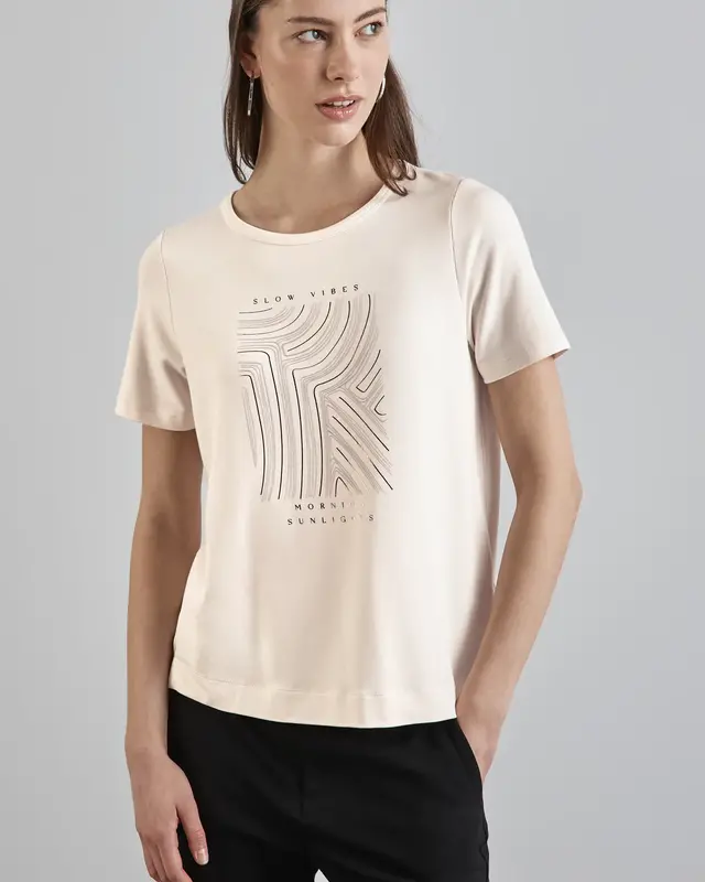 Street One T-Shirt with Artwork - Lucid White | - Cotton Blues Street One T-Shirt with Artwork - Lucid White | - Cotton Blues