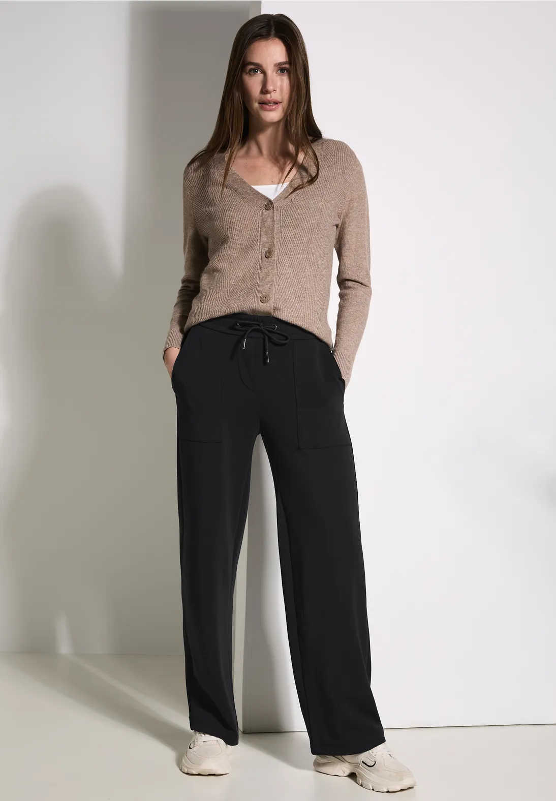 Cecil Wide Leg Pants Neele - Black