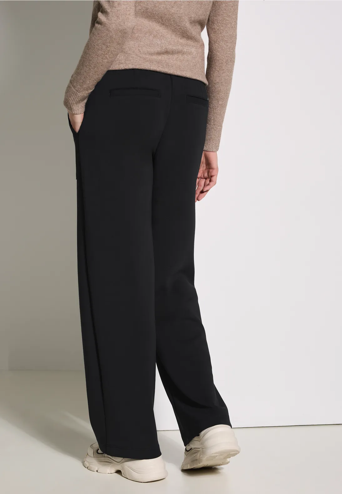 Cecil Wide Leg Pants Neele - Black