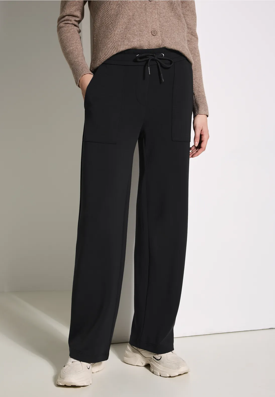 Cecil Wide Leg Pants Neele - Black