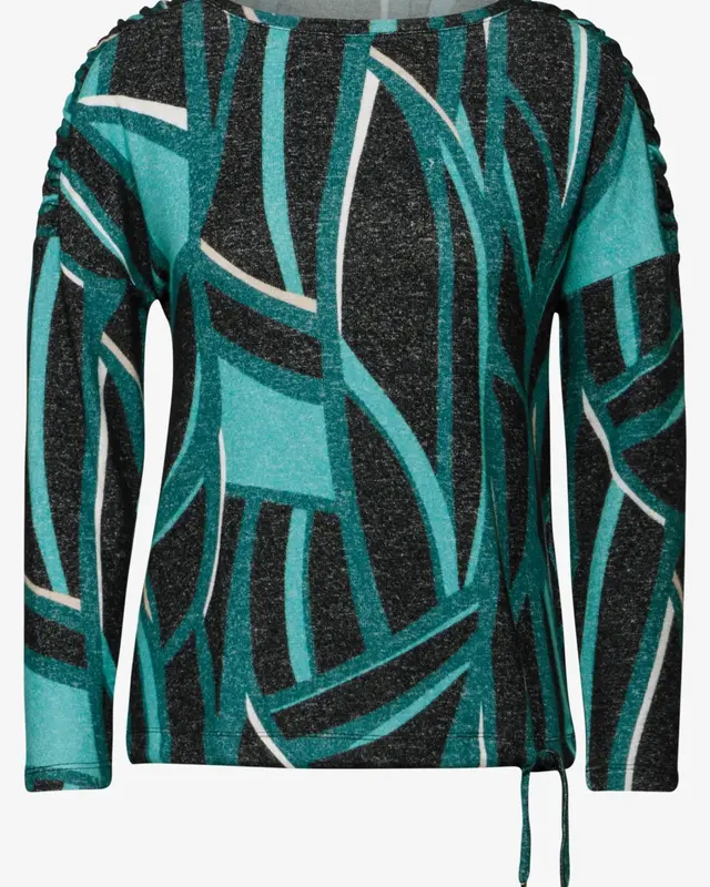 Cecil Bedrukt Shirt - Black Melange