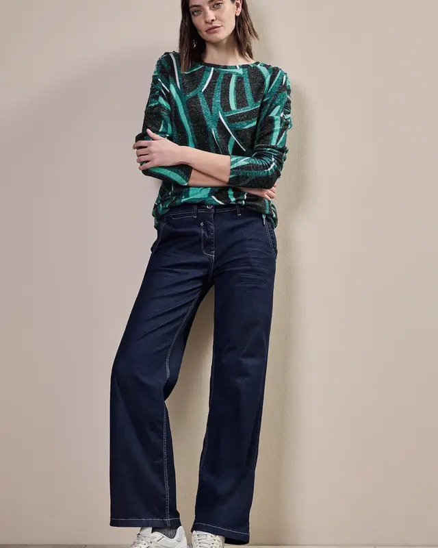 Cecil Bedrukt Shirt - Black Melange