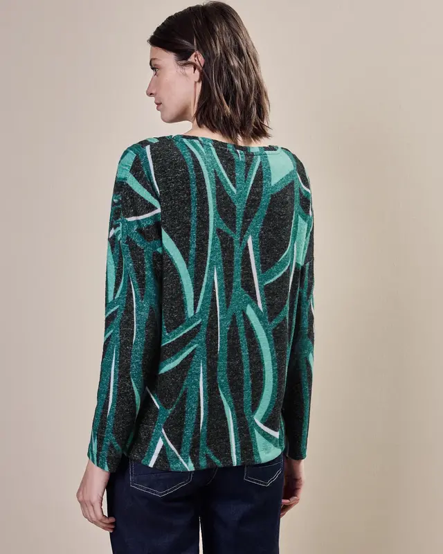 Cecil Bedrukt Shirt - Black Melange