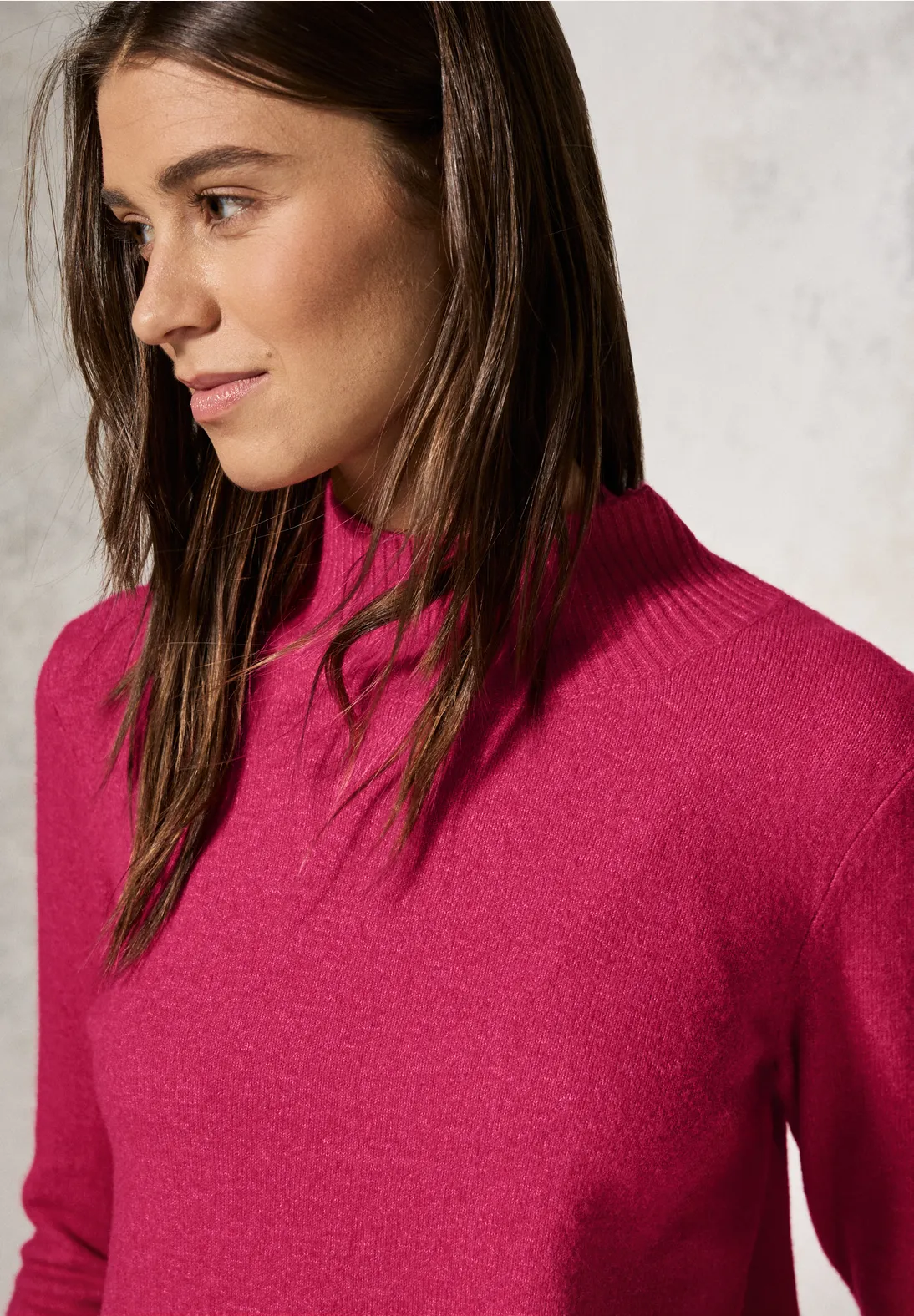 Cecil Trui met Opstaande Kraag - Barberry Red Melange