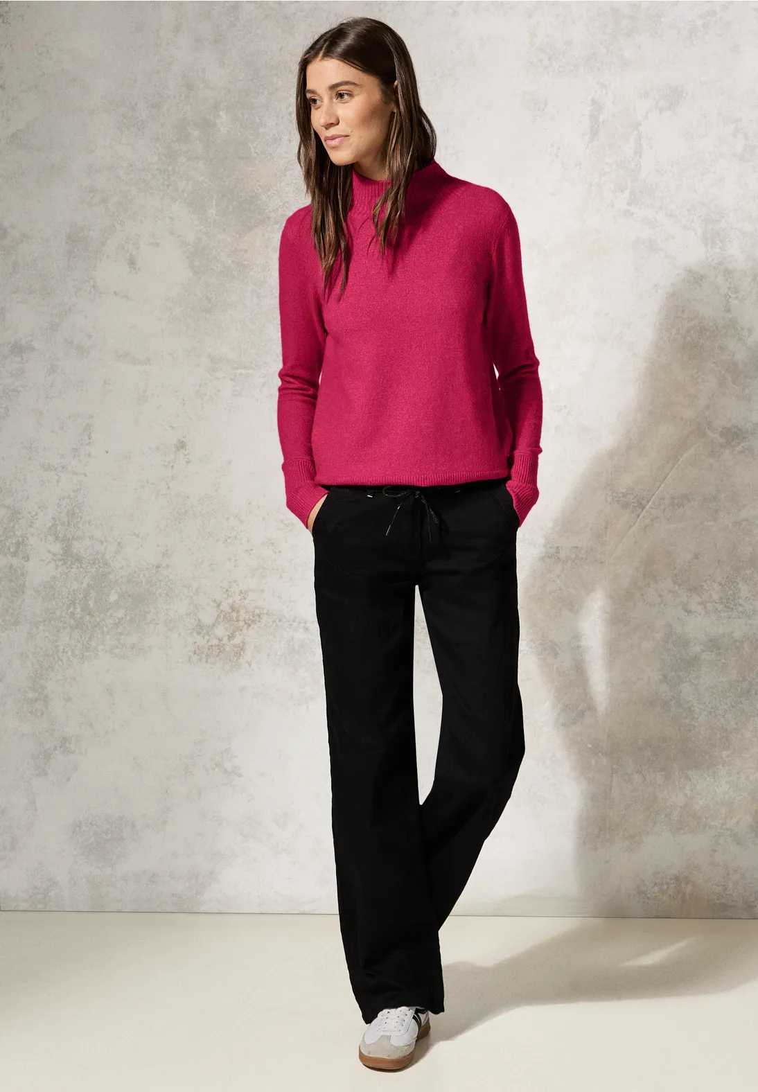 Cecil Trui met Opstaande Kraag - Barberry Red Melange