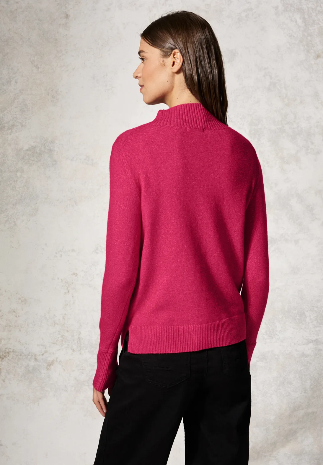 Cecil Trui met Opstaande Kraag - Barberry Red Melange