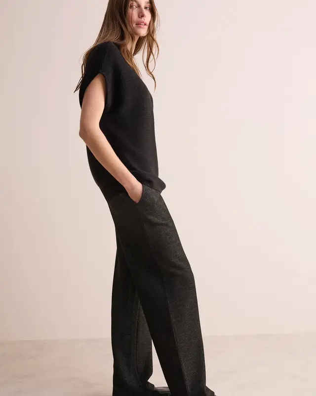 Cecil Hose mit Glitzer-Details Neele - Black Melange